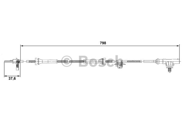 ABS-givare, Sensor, hjulvarvtal, Framaxel Bosch 0 265 007 687 BOSCH
