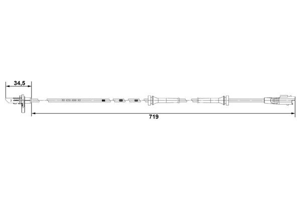 ABS-givare, Sensor, hjulvarvtal, Bakaxel Bosch 0 265 007 707 BOSCH