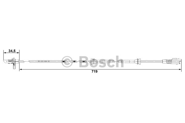 ABS-givare, Sensor, hjulvarvtal, Bakaxel Bosch 0 265 007 707 BOSCH