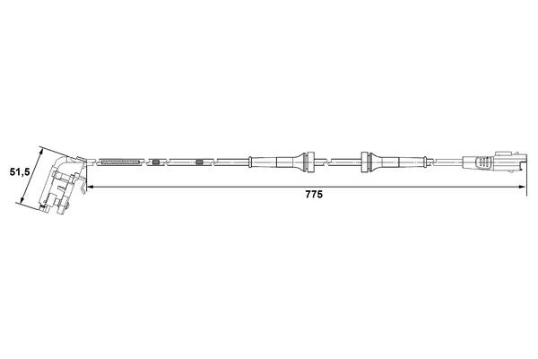 ABS-givare, Sensor, hjulvarvtal, Bakaxel Bosch 0 265 007 779 BOSCH