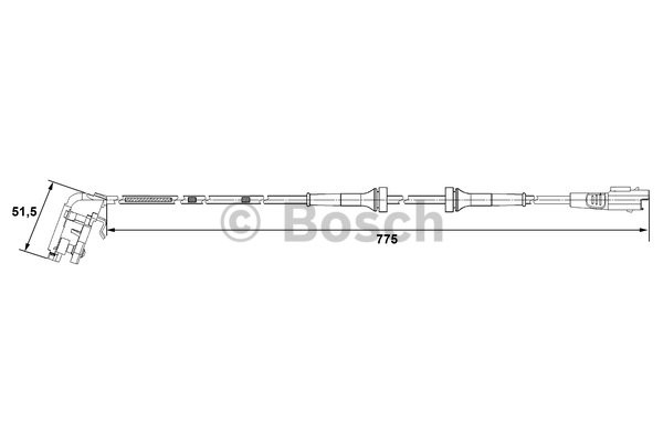 ABS-givare, Sensor, hjulvarvtal, Bakaxel Bosch 0 265 007 779 BOSCH