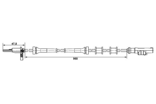 ABS-givare, Sensor, hjulvarvtal, Bakaxel höger Bosch 0 265 007 88 BOSCH