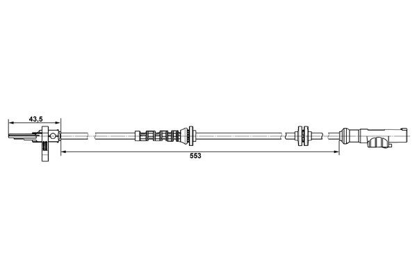ABS-givare, Sensor, hjulvarvtal, Bakaxel Bosch 0 265 007 896 BOSCH