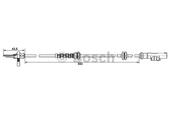 ABS-givare, Sensor, hjulvarvtal, Bakaxel Bosch 0 265 007 896 BOSCH