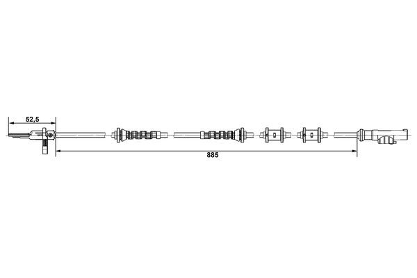 ABS-givare, Sensor, hjulvarvtal, Bakaxel Bosch 0 265 007 980 BOSCH