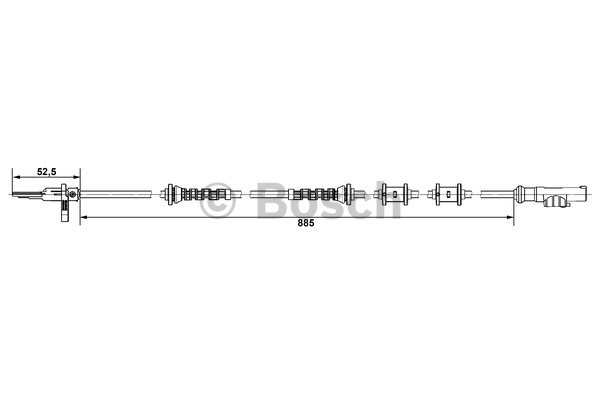 ABS-givare, Sensor, hjulvarvtal, Bakaxel Bosch 0 265 007 980 BOSCH