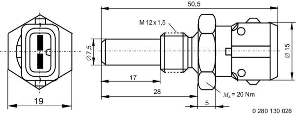 Kylvätsketemperatur-sensor Bosch 0 280 130 026 BOSCH
