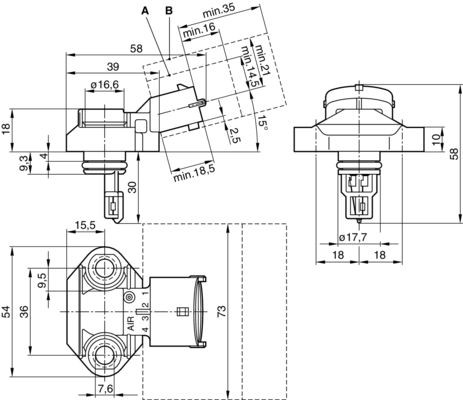 Sensor, laddtryck Bosch 0 281 002 244 BOSCH