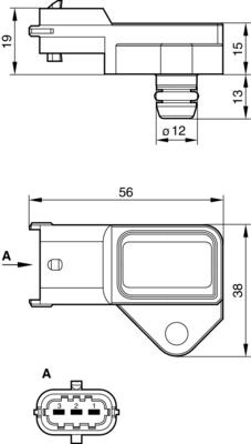 Sensor, laddtryck Bosch 0 281 002 487 BOSCH