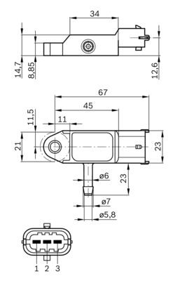 Map Sensor Bosch 0 281 002 593 BOSCH