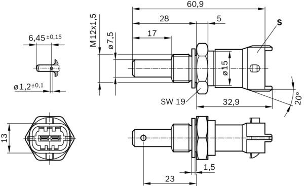 Kylvätsketemperatur-sensor Bosch 0 281 002 704 BOSCH