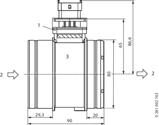 Luftmassemätare Bosch 0 281 002 764 BOSCH