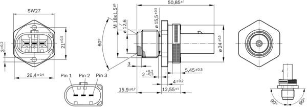 Sensor, bränsletryck Bosch 0 281 002 842 BOSCH