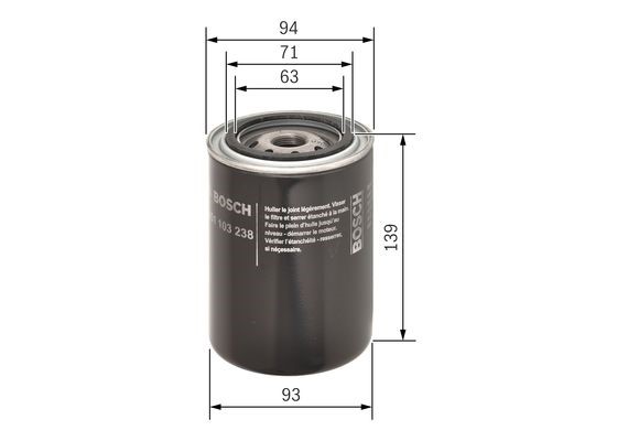 Oljefilter Bosch 0 451 103 238 BOSCH