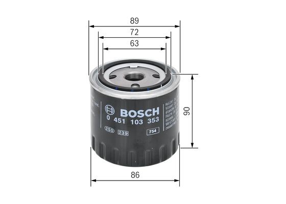 Oljefilter Bosch 0 451 103 353 BOSCH