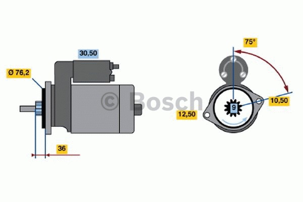 Startmotor 12V Bosch 0 986 010 530 BOSCH