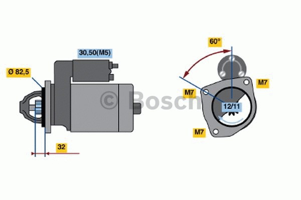 Startmotor 12V Bosch 0 986 010 600 BOSCH