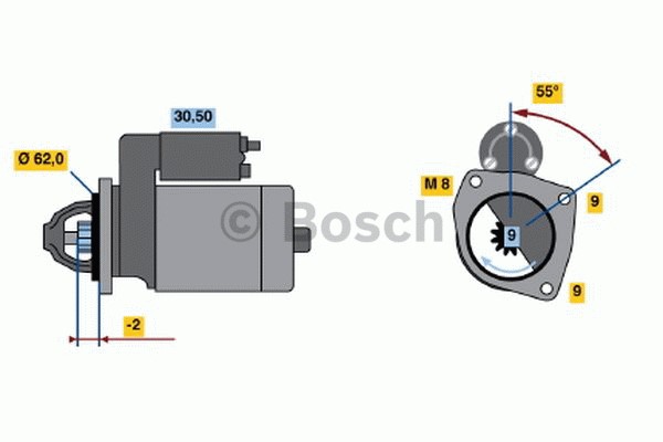 Startmotor 12V Bosch 0 986 013 850 BOSCH