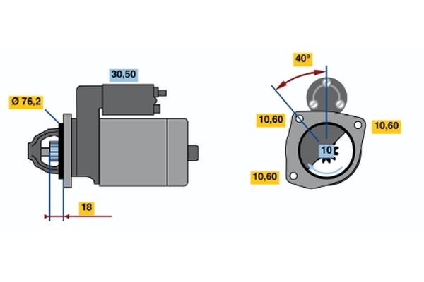 Startmotor 12V Bosch 0 986 015 190 BOSCH