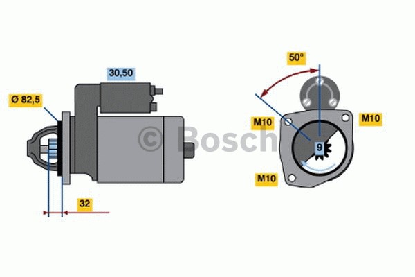 Startmotor 12V Bosch 0 986 015 930 BOSCH