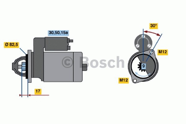 Startmotor 12V Bosch 0 986 016 330 BOSCH