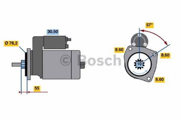 Startmotor 12V Bosch 0 986 016 340 BOSCH