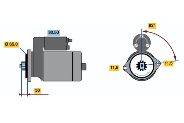 Startmotor 12V Bosch 0 986 016 431 BOSCH