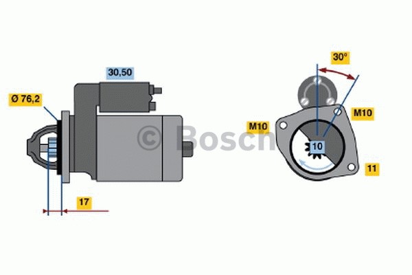 Startmotor 12V Bosch 0 986 016 470 BOSCH