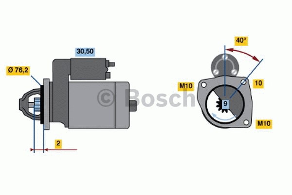 Startmotor 12V Bosch 0 986 016 660 BOSCH