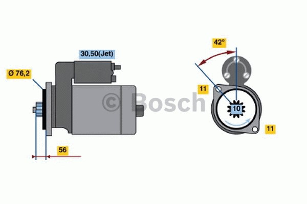 Startmotor 12V Bosch 0 986 016 980 BOSCH