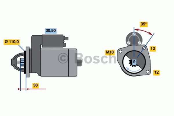 Startmotor 12V Bosch 0 986 017 490 BOSCH
