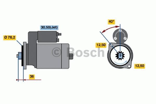 Startmotor 12V Bosch 0 986 017 830 BOSCH