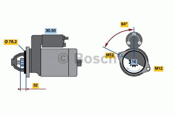 Startmotor 12V Bosch 0 986 018 020 BOSCH