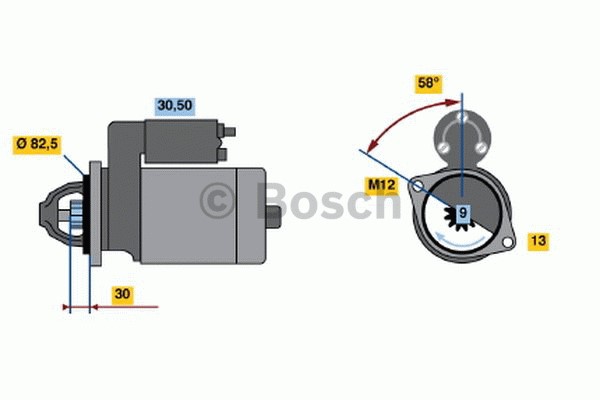 Startmotor 12V Bosch 0 986 018 340 BOSCH