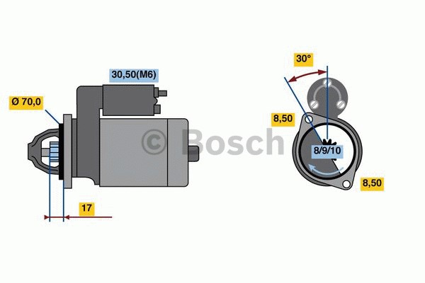 Startmotor 12V Bosch 0 986 018 570 BOSCH