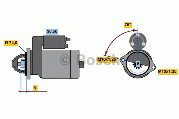 Startmotor 12V Bosch 0 986 018 680 BOSCH
