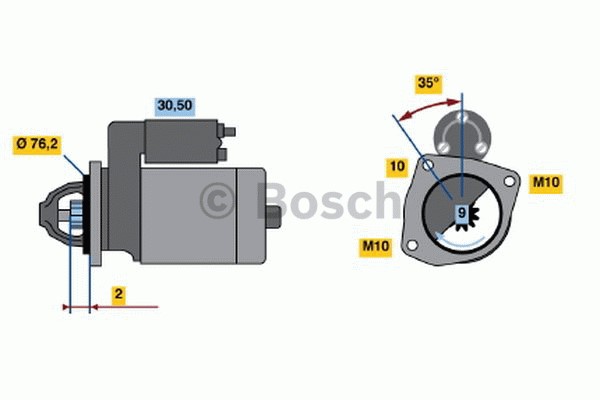 Startmotor 12V Bosch 0 986 018 910 BOSCH