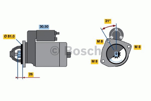 Startmotor 12V Bosch 0 986 018 960 BOSCH