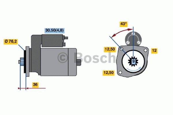 Startmotor 12V Bosch 0 986 019 890 BOSCH