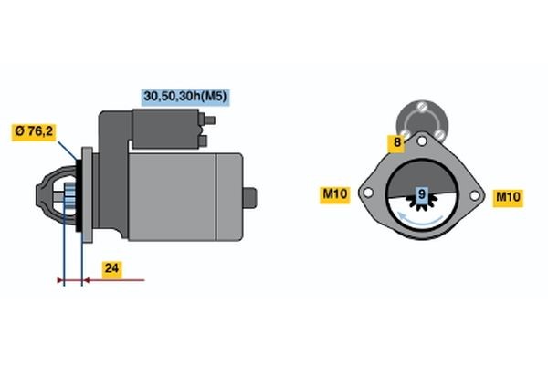 Startmotor 12V Bosch 0 986 019 980 BOSCH