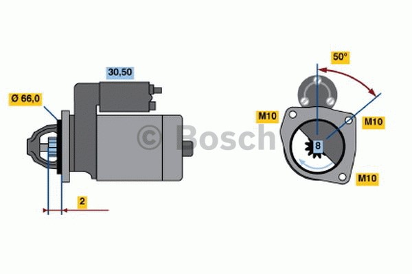 Startmotor 12V Bosch 0 986 021 051 BOSCH