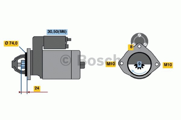 Startmotor 12V Bosch 0 986 021 230 BOSCH