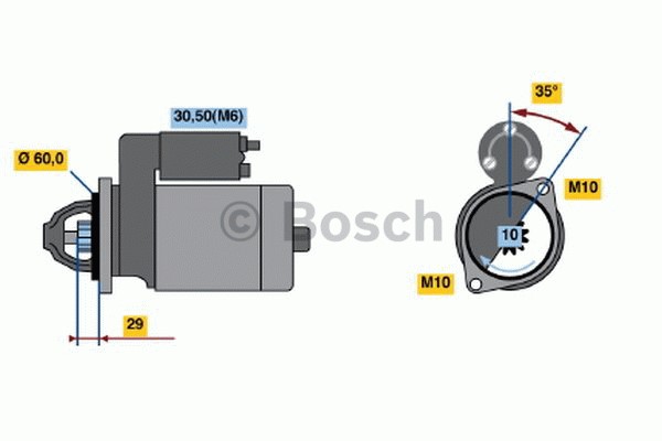 Startmotor 12V Bosch 0 986 021 330 BOSCH