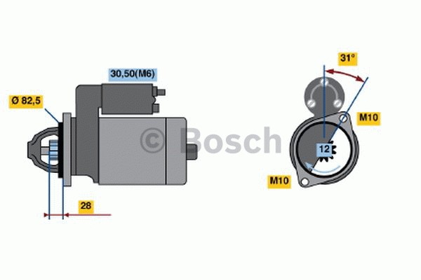 Startmotor 12V Bosch 0 986 021 360 BOSCH