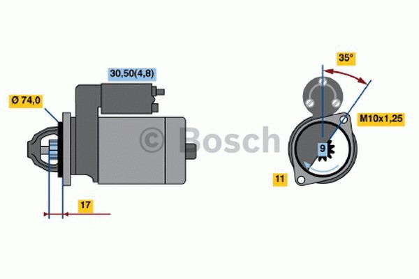 Startmotor 12V Bosch 0 986 021 560 BOSCH