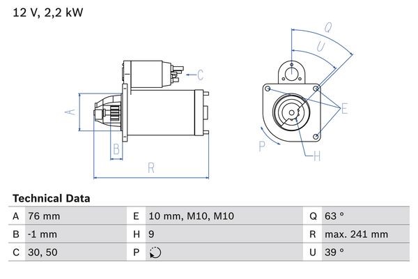Startmotor 12V Bosch 0 986 021 620 BOSCH