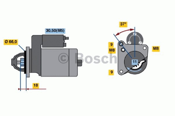 Startmotor 12V Bosch 0 986 021 651 BOSCH