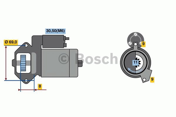 Startmotor 12V Bosch 0 986 022 020 BOSCH