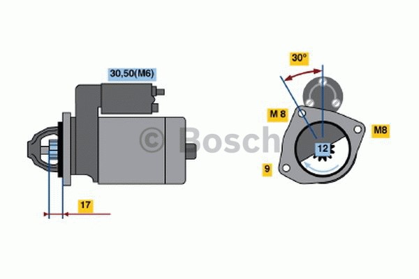 Startmotor 12V Bosch 0 986 022 121 BOSCH