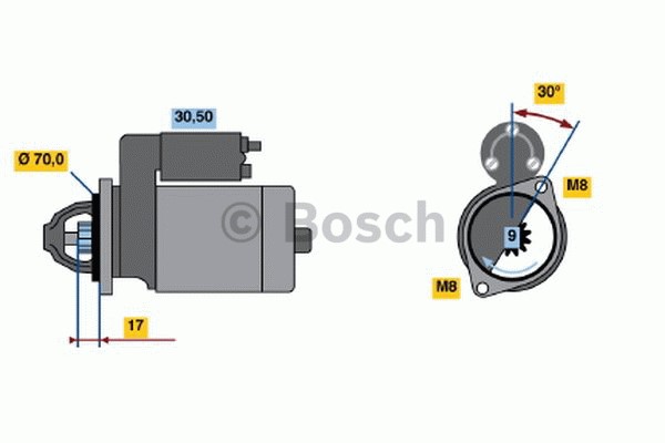 Startmotor 12V Bosch 0 986 022 151 BOSCH